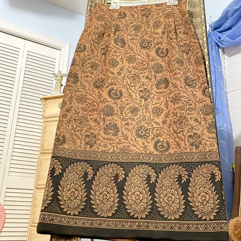 Brown and black pencil skirt back zipper petite size 4